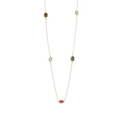 Mabina Collana in argento dorato con pietre piccole multicolor 553910